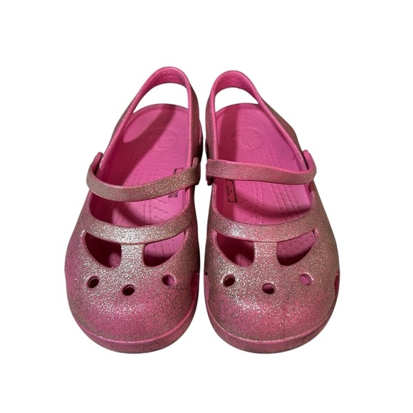 Crocs Sparkly Pink Kids Shoes size 13C - Picture 1 of 6